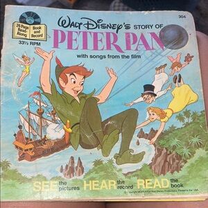 Walt Disney's Story of Peter Pan Book and Record and +3 vintage childrens book
